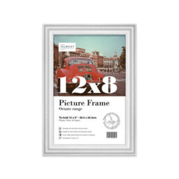 12X8 White Ornate Picture Frame (30.5 X 20.3Cm) Poster, Photo, Artwork, Gallery Wall Or Print - thumbnail 1