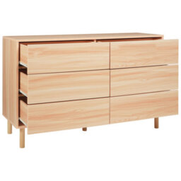 Beliani 6 Drawer Chest Sharpe Light Brown - thumbnail 4