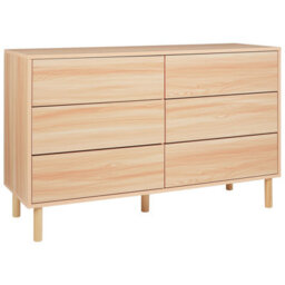 Beliani 6 Drawer Chest Sharpe Light Brown - thumbnail 1