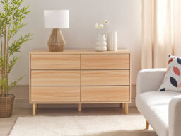Beliani 6 Drawer Chest Sharpe Light Brown - thumbnail 2