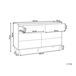 Beliani 6 Drawer Chest Sharpe Light Brown - thumbnail 3