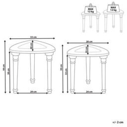 Beliani Set Of 2 Side Tables Saora Mango Wood Light Brown - thumbnail 3
