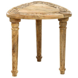 Beliani Set Of 2 Side Tables Saora Mango Wood Light Brown - thumbnail 4