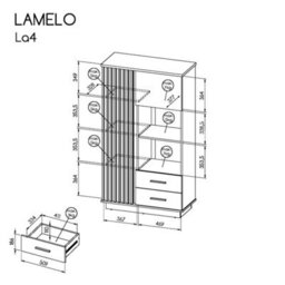 Arte Lamelo La4 Display Cabinet - Sophisticated Storage In Oak Wotan & Black Matt, H1600mm W900mm D400mm - thumbnail 3