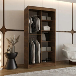 Arten Almeria Oak Walnut 100Cm Sliding Wardrobe With Mirrored Door - thumbnail 2