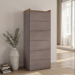 FurniComp LTD Furnicomp Renato 6 Drawer 50Cm Tall Chest Of Drawers - Bronze & Mercure Oak