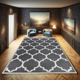 Ameha Non Slip Kitchen Rugs Ava Grey Printed Extra Long Living Room Carpet Bedroom Rug 200 X 290 Cm - thumbnail 9