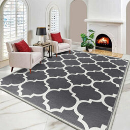 Ameha Non Slip Kitchen Rugs Ava Grey Printed Extra Long Living Room Carpet Bedroom Rug 200 X 290 Cm - thumbnail 7