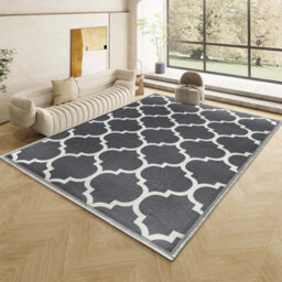Ameha Non Slip Kitchen Rugs Ava Grey Printed Extra Long Living Room Carpet Bedroom Rug 200 X 290 Cm - thumbnail 4