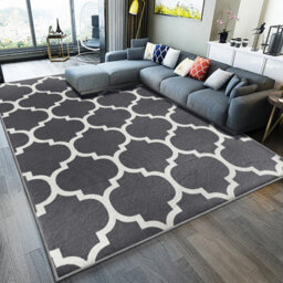 Ameha Non Slip Kitchen Rugs Ava Grey Printed Extra Long Living Room Carpet Bedroom Rug 200 X 290 Cm - thumbnail 5