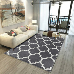 Ameha Non Slip Kitchen Rugs Ava Grey Printed Extra Long Living Room Carpet Bedroom Rug 200 X 290 Cm - thumbnail 3
