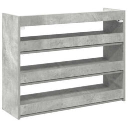 Berkfield Shoe Rack Concrete Oak 80X25X61.5 Cm Engineered Wood - thumbnail 6