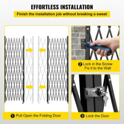 Vevor Double Folding Security Gate, 5 In H X 10 In W Folding Door Gate, Steel Accordion Security Gate, Scissor Gate - thumbnail 6
