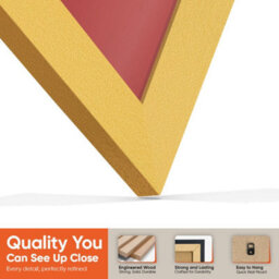 "30X17"" Gold Modern Vinyl Record Frame With Crimson Mount For 12 Inch Lp Album Cover & Disc - Ak Frames" - thumbnail 3