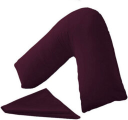 Homes & Linen Orthopaedic V-Shaped Pillow Extra Cushioning Support For Head, Neck & Back (Plum, V-Pillow With Cover