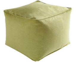 Just So Home Footstool Faux Suede Cube Pouffe Footrest Foot Support (Sage)