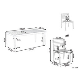 Beliani Garden Dining Set 6 Seater Chioggia Certified Acacia Wood Light Brown - thumbnail 3