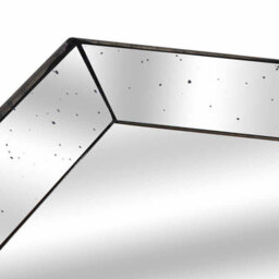 Astor  Distressed  Mirrored  Square  Tray  W/wooden  Detailing  Lge - thumbnail 4