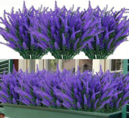 Artificial Lavender Flowers, Artificial Flower Bouquet Decor, Fake Artificial Plants For Indoor And Outdoor Use - 6 Pcs And Purple - thumbnail 3