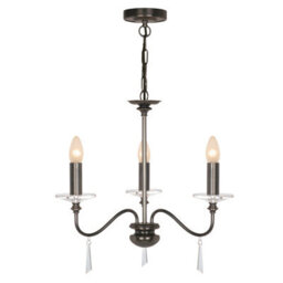 Luminosa Lighting Elstead Finsbury Park 3 Light Chandelier, Old Bronze - thumbnail 1