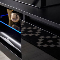 MMT Funiture Designs Modern Tv Stand Cabinet Black 140Cm Matt Gloss Suitable For 42 49 50 55 65 Inch Tv's - thumbnail 8