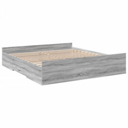 Berkfield Bed Frame With Drawers Without Mattress Grey Sonoma 180X200 Cm Super King - thumbnail 3