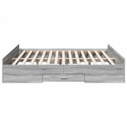 Berkfield Bed Frame With Drawers Without Mattress Grey Sonoma 180X200 Cm Super King - thumbnail 5