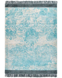 Beliani Rug Akarsu Blue 140 X 200 Cm Viscose - thumbnail 4