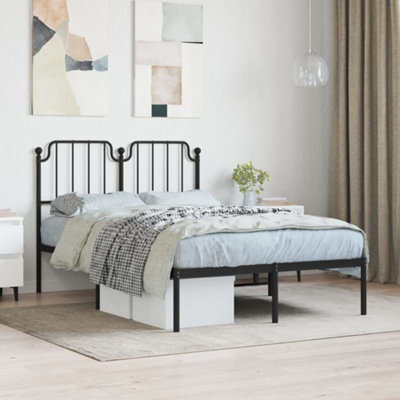 Berkfield Metal Bed Frame Without Mattress With Headboard Black 120X200Cm - image 1