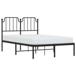Berkfield Metal Bed Frame Without Mattress With Headboard Black 120X200Cm - thumbnail 3