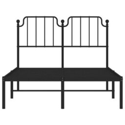 Berkfield Metal Bed Frame Without Mattress With Headboard Black 120X200Cm - thumbnail 5