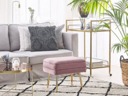Beliani Upholstered Storage Bench Odessa Velvet Pink - thumbnail 2