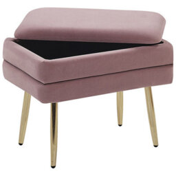 Beliani Upholstered Storage Bench Odessa Velvet Pink - thumbnail 4