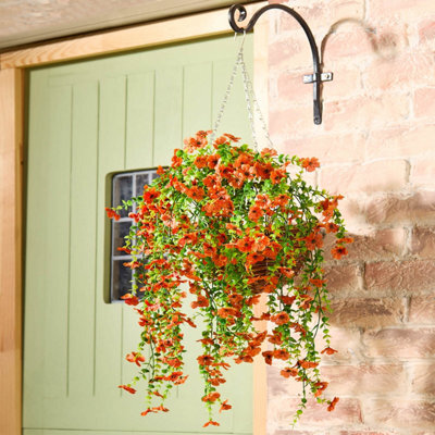 Jumbo Faux Morning Glory Pick In Fiery Orange, Uv-Resistant, Maintenance-Free & L75Cm - image 1