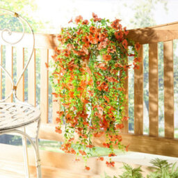 Jumbo Faux Morning Glory Pick In Fiery Orange, Uv-Resistant, Maintenance-Free & L75Cm - thumbnail 2