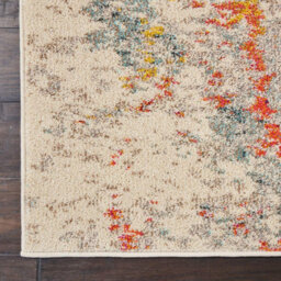 Ivory/mult Modern Easy To Clean Abstract Graphics Rug For Dining Room-61 X 183Cm (Runner) - thumbnail 8