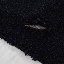 Wadan 60X110Cm Black Shaggy Rug - Rectangular Soft Touch Thick Pile Modern Area Rug - Rugs For Living & Bedroom Non Shedding - thumbnail 3