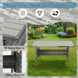 Alivio 9-Seater Outdoor Rattan Patio Furniture Sofa Set With Dining Table, Cushion & Stools - thumbnail 2