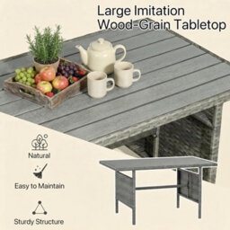 Alivio 9-Seater Outdoor Rattan Patio Furniture Sofa Set With Dining Table, Cushion & Stools - thumbnail 4