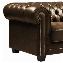 Furniture Instore Chesterfield Brown Leather Antique 3+2 Seater Sofa Set - thumbnail 4