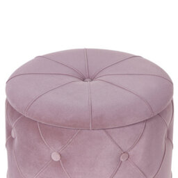 Wyld And Coco Luxenest Pink Velvet Button Tufted Storage Pouffes Set Of 2 With Gold-Tone Base - thumbnail 7