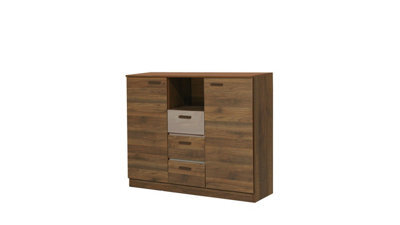 Arte Effect Chest Of Drawers In Columbian Walnut - W1300mm H1050mm D420mm, Sleek And Contemporary