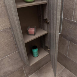 Plum&clay Novela Grey Wood Wall Mounted Bathroom Tall Storage Unit - thumbnail 5