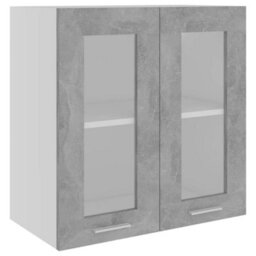 Berkfield Durable Hanging Glass Cabinet Concrete Grey  60X31X60 Cm Engineered Wood