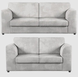 Jumbo Cord Cream 3+2 Sofa Set (Full Back)