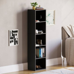 Lassic Vida Designs Oxford Black 5 Tier Cube Bookcase Freestanding Shelving Unit (H)1320mm (W)320mm (D)240mm - thumbnail 4