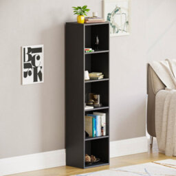 Lassic Vida Designs Oxford Black 5 Tier Cube Bookcase Freestanding Shelving Unit (H)1320mm (W)320mm (D)240mm - thumbnail 1