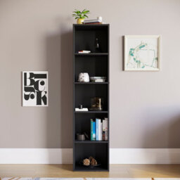 Lassic Vida Designs Oxford Black 5 Tier Cube Bookcase Freestanding Shelving Unit (H)1320mm (W)320mm (D)240mm - thumbnail 5