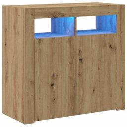 Walplus Sideboard With Led Lights Artisan Oak 80X35X75 Cm Engineered Wood - thumbnail 2