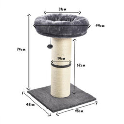 All Pond Solutions All Pet Solutions Large Jumbo Cat Scratching Post With Play Ball 74Cm - thumbnail 2